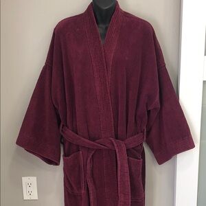 Pierre Cardin Thick Terry Cloth Robe – Plum – Women’s XL (Fits L–XL)